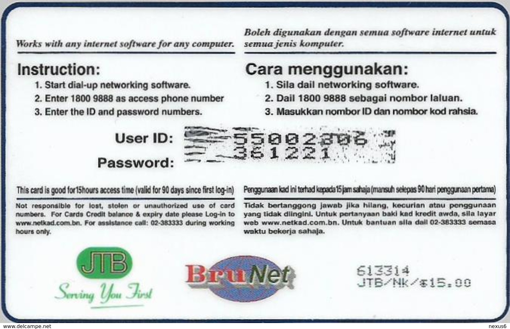 Brunei - BruNet - NETKAD (Icons Collage) The Smart Way To Net, Prepaid 15$, Used - Brunei