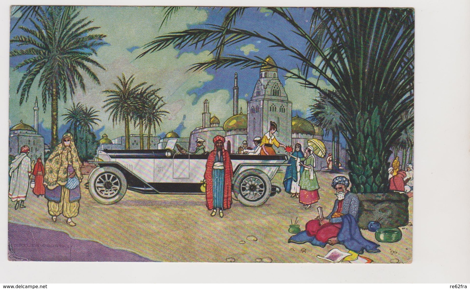 Automobili Mercedes, Stoccarda, Pubblicitaria, Illustrata, Timbro Al Retro Carlo Saporiti  - F.p. - Anni '1920 - Pubblicitari