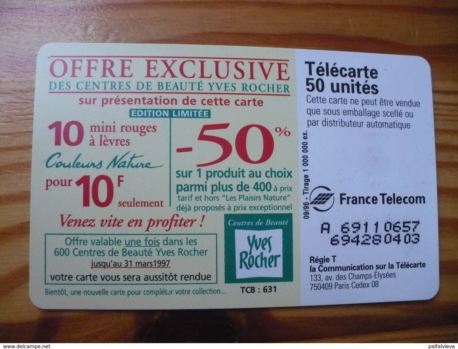 Phonecard France - Yves Rocher - 1996