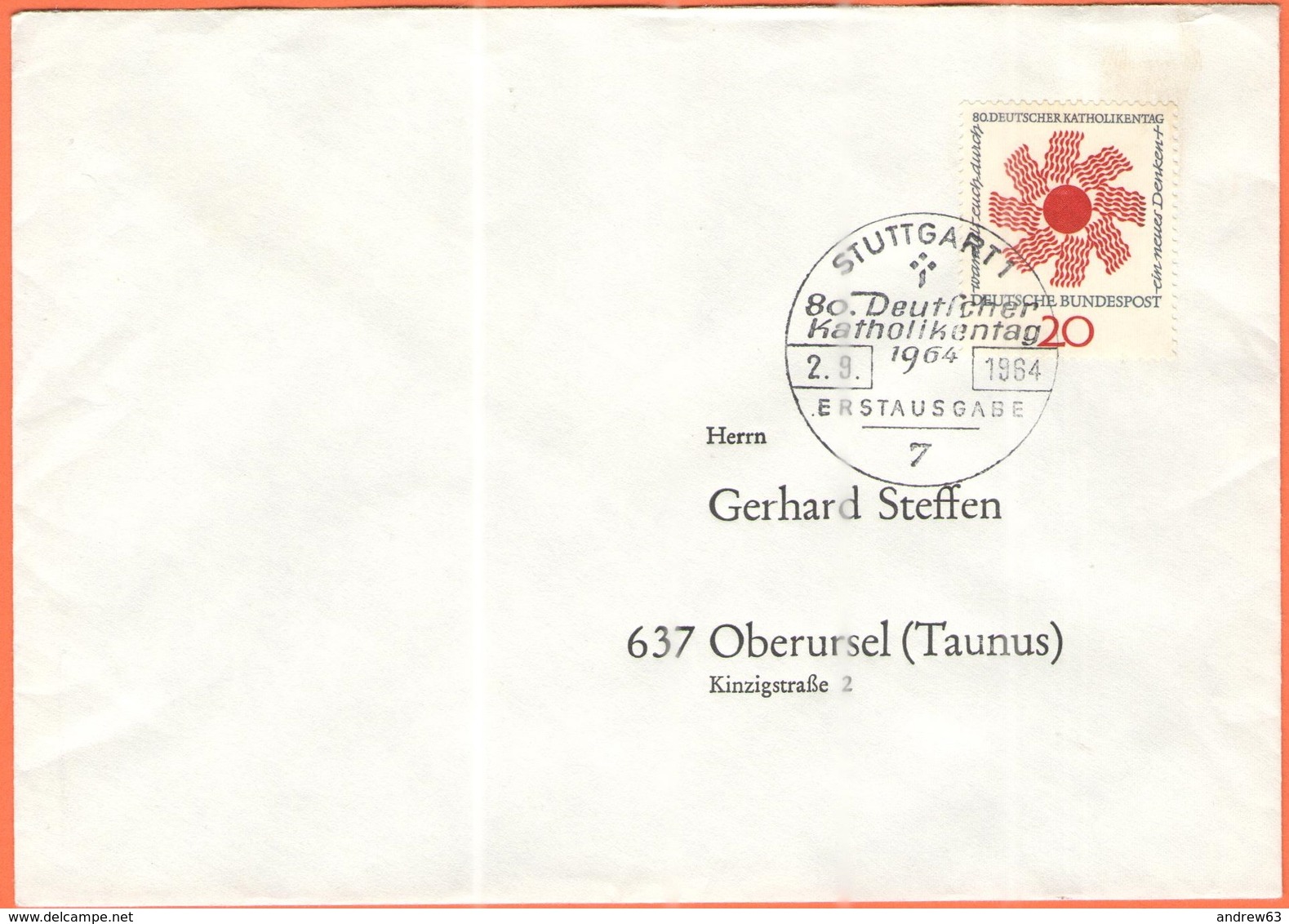 GERMANIA - GERMANY - Deutschland - ALLEMAGNE - 1964 - 80. Deutscher Katholikentag  - FDC - Stuttgart - Altri & Non Classificati