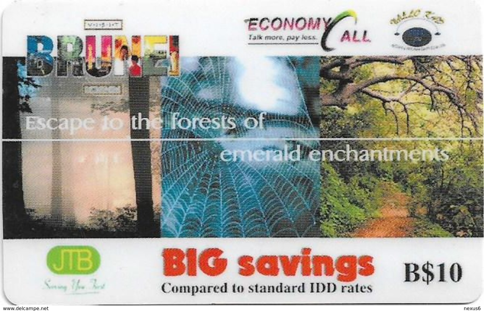 Brunei - JTB - Escape To The Forests Of Emerald Enchantments, Prepaid 10$, Used - Brunei