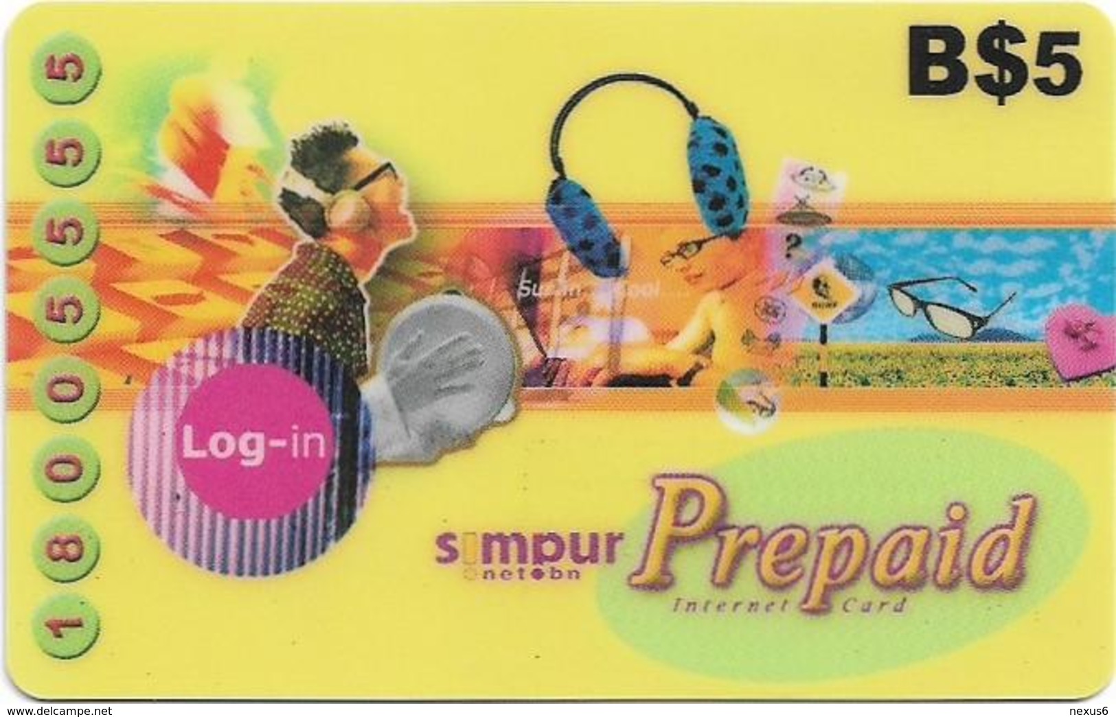 Brunei - Simpur.Net.bn - Log-In And Surf, Prepaid 5$, Used - Brunei