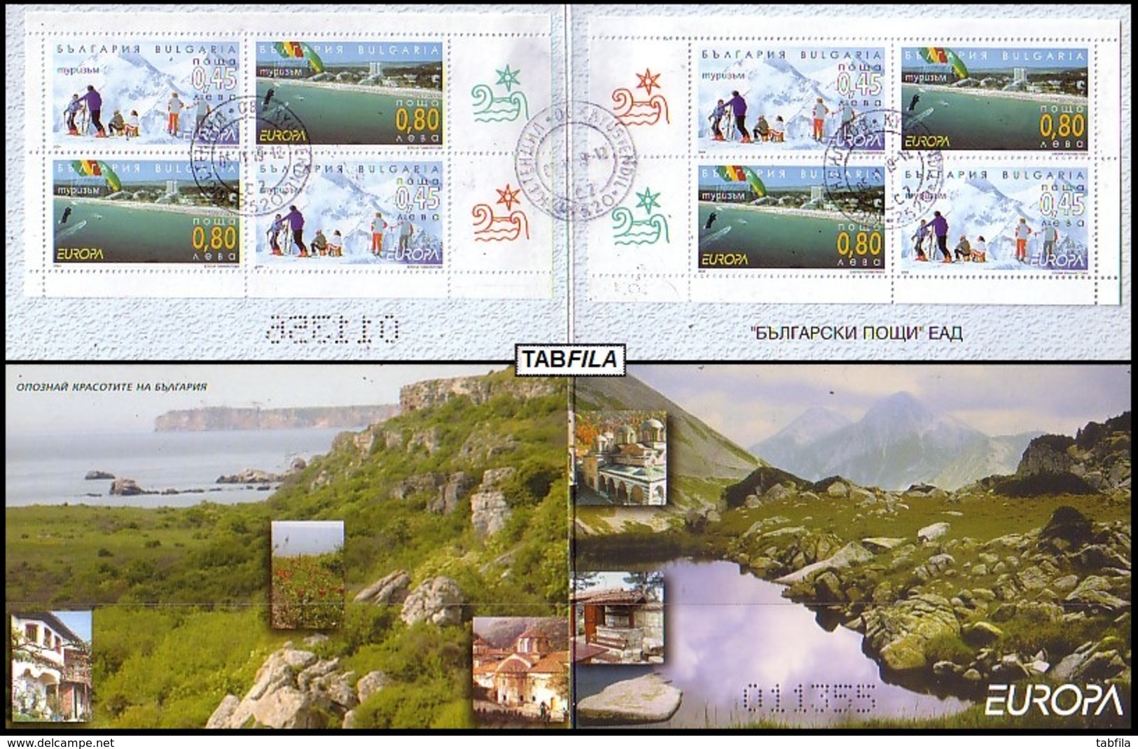 BULGARIA / BULGARIE / BULGARIEN  - 2004 - Europe - Tourisme - Booklet Of 4 Sets  (O) - Used Stamps