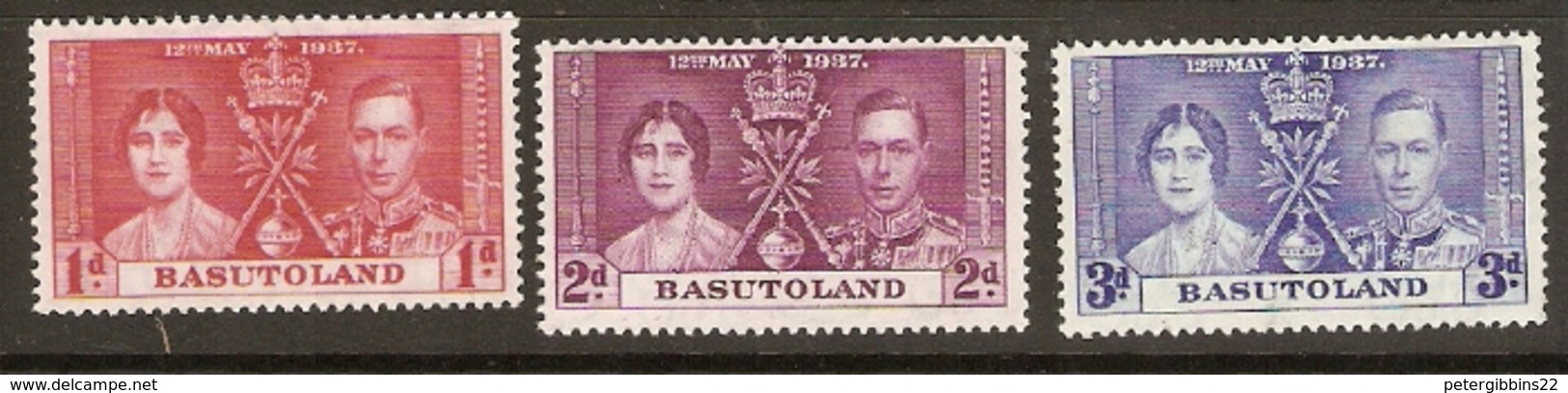 Basutoland  1937 SG  15-7  Coronation   Mounted Mint - 1933-1964 Crown Colony