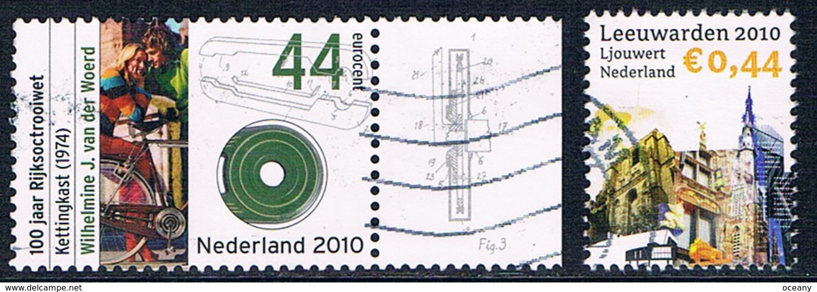 Pays-Bas - Brevet Chaîne De Vélo 2659 + Leeuwarden 2680 (année 2010) Oblit. - Oblitérés