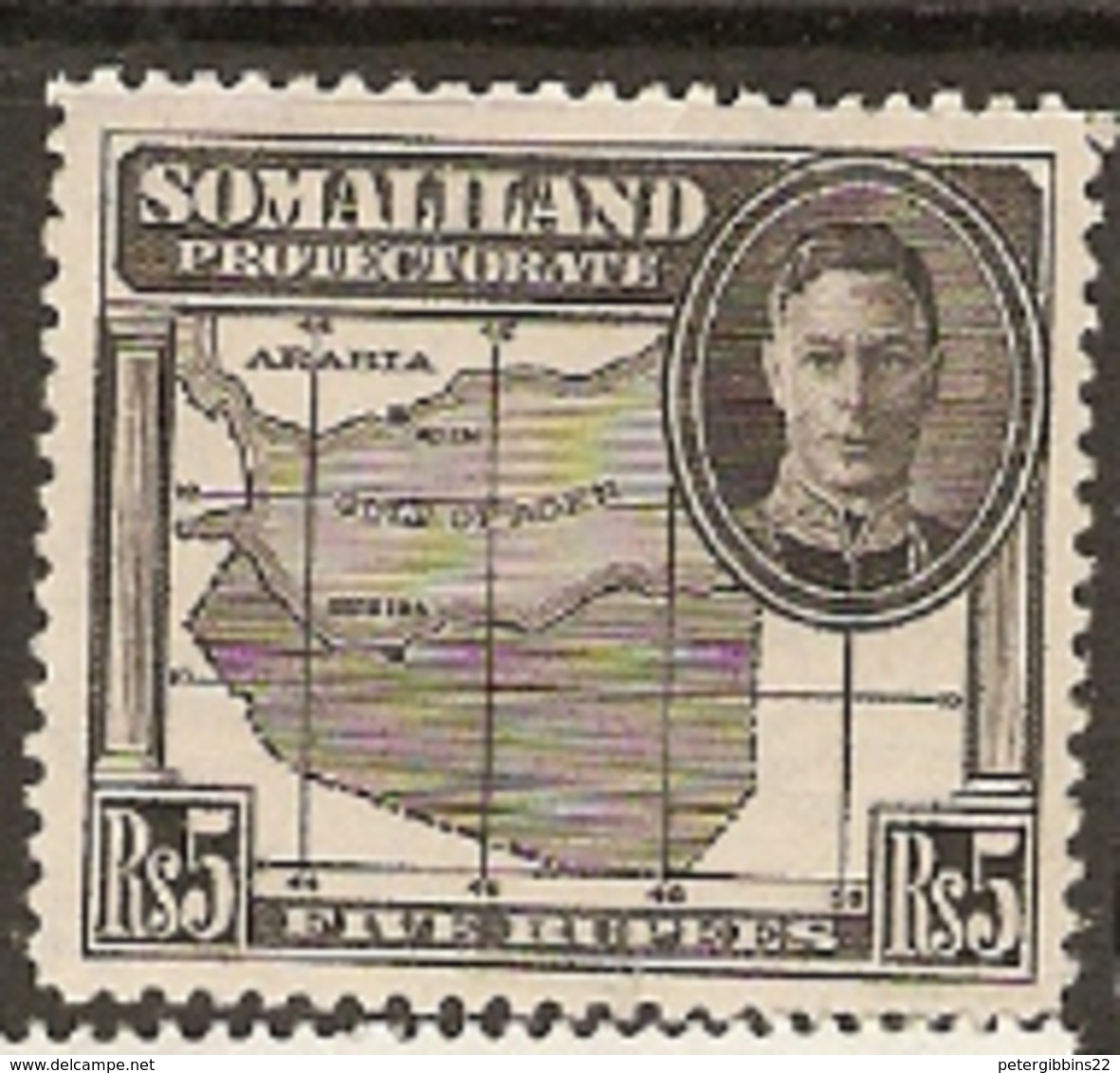 Somaliland Protectorate  1938  SG 104  5Rs   Mounted Mint - Somaliland (Herrschaft ...-1959)