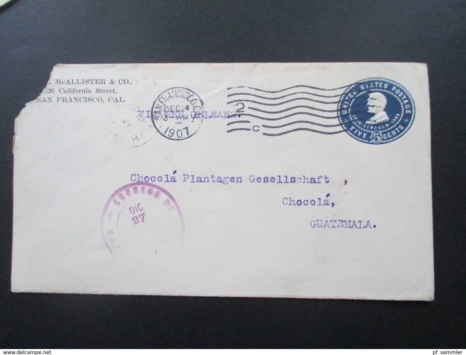 USA 1893 - 1932 Belege / Ganzsachen teilw, nach Guatemala Plantagen Gesellschaft mit Transit Stempel. Stöberposten!