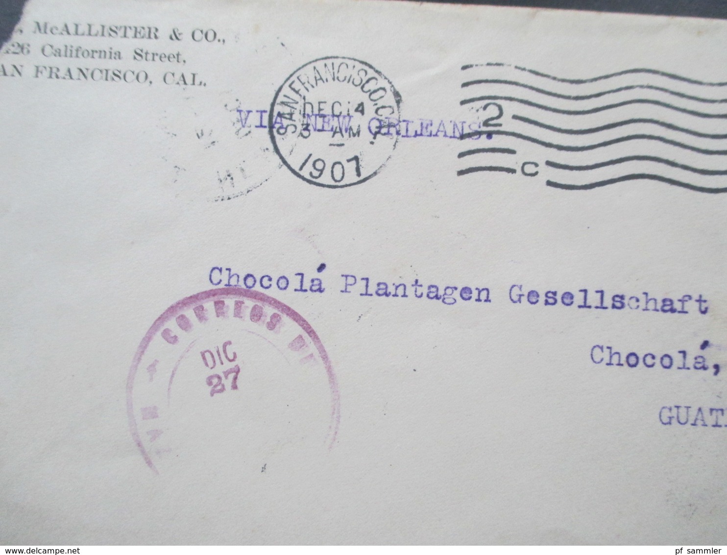 USA 1893 - 1932 Belege / Ganzsachen teilw, nach Guatemala Plantagen Gesellschaft mit Transit Stempel. Stöberposten!