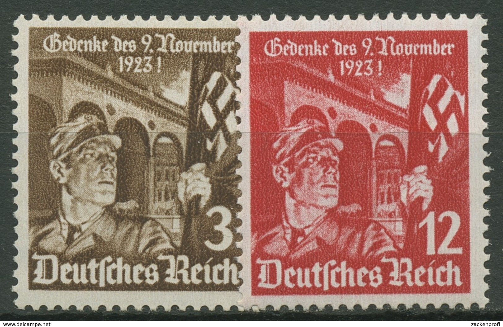 Deutsches Reich 1935 12. Jahrestag Marsch A. D. Feldherrnhalle 598/99 Postfrisch - Ungebraucht