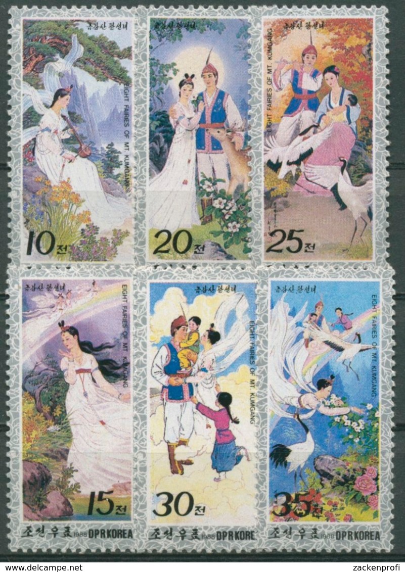 Korea (Nord) 1988 Märchen: Die Acht Feen Vom Kumgang-Gebirge 2924/29 Postfrisch - Korea (Nord-)