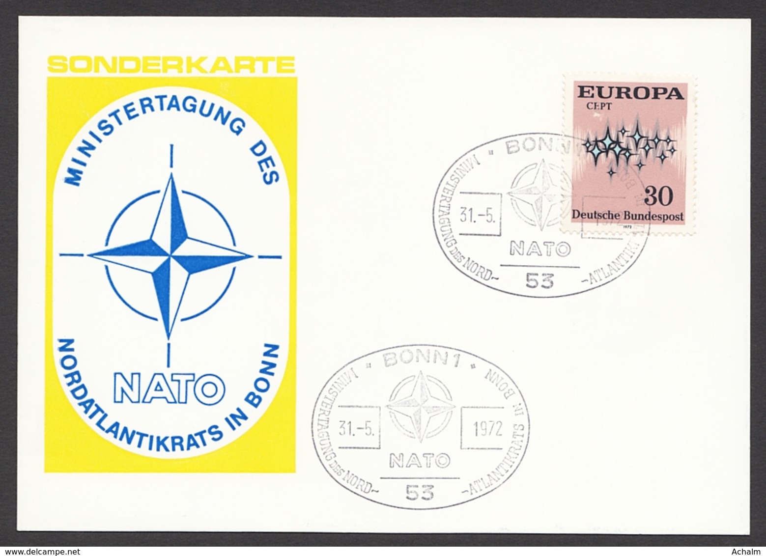 Germany-BRD - Sonderkarte - Ministertagung Der NATO In Bonn - MiNr. 717 - SST 30.05.1972 - Briefe U. Dokumente