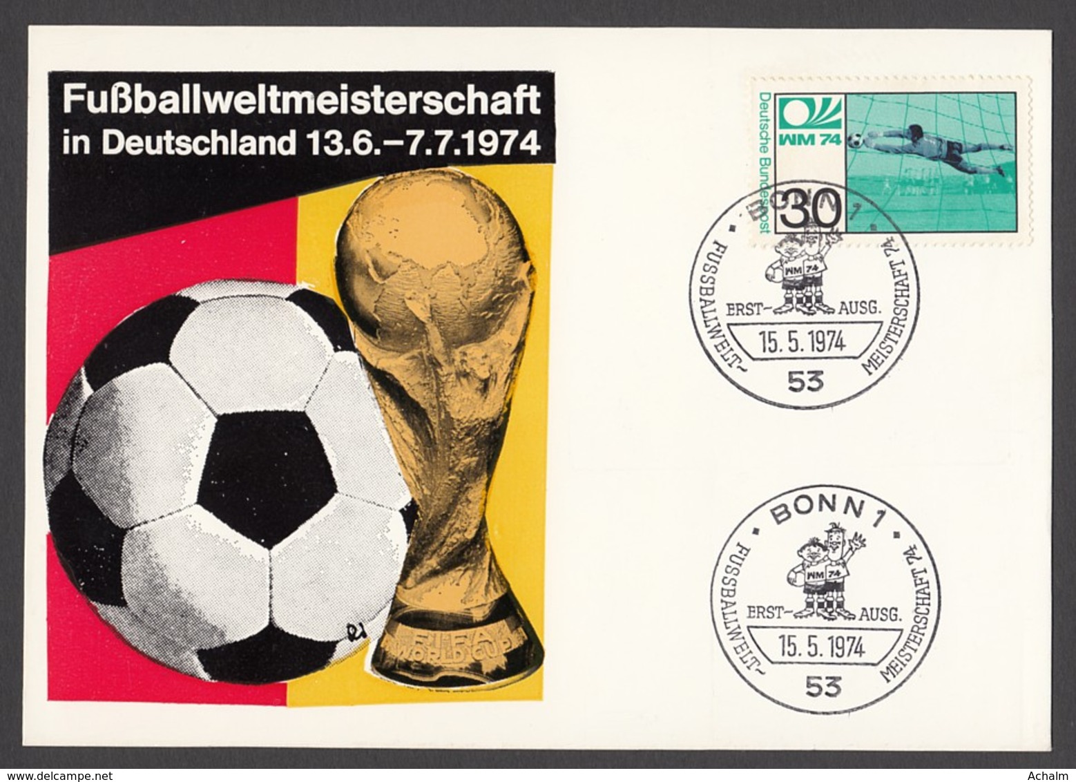 Germany-BRD - Sonderkarte - Fussball WM In Deutschland 1974 - MiNr. 811 - ESST 15.05.1974 - Briefe U. Dokumente