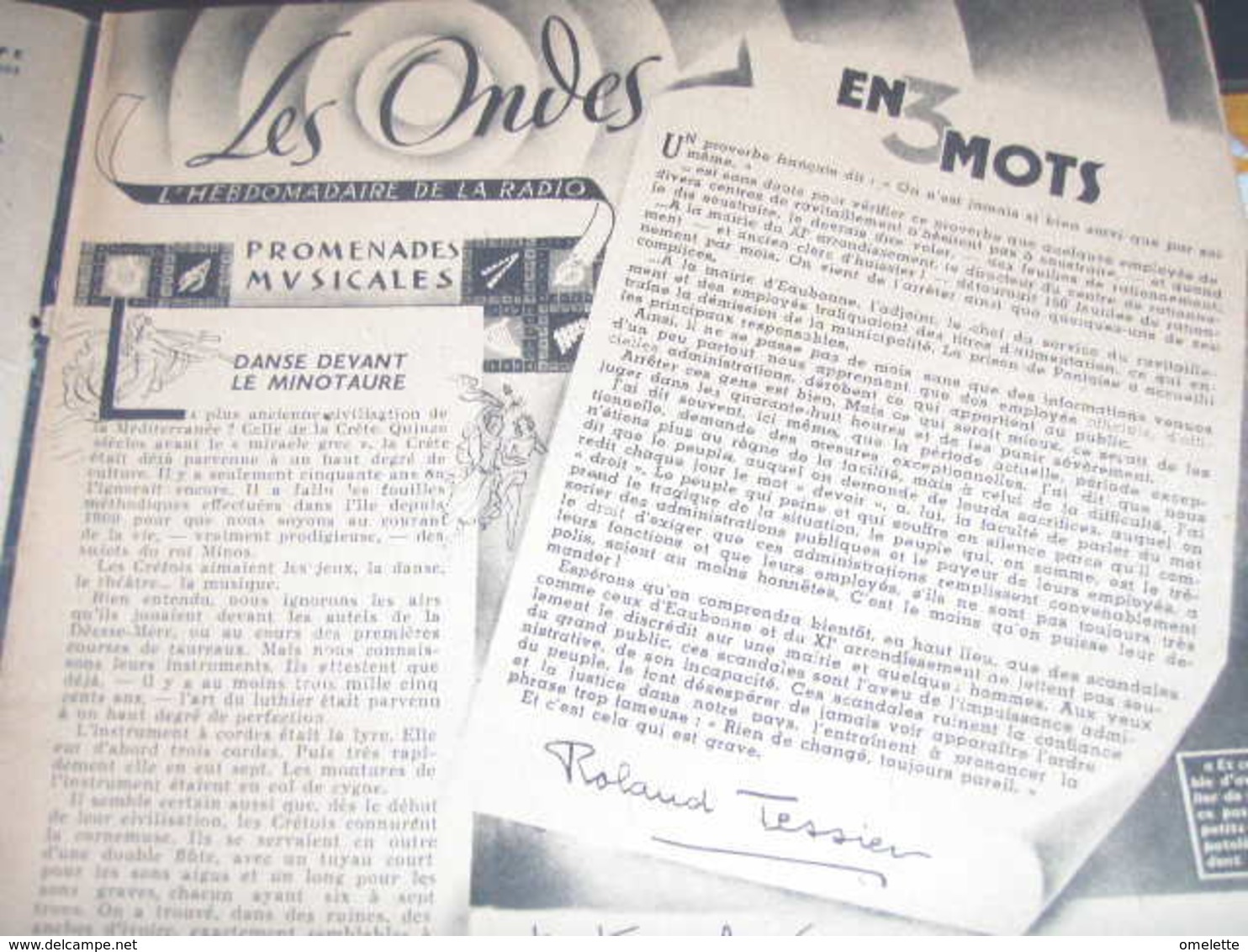 ONDES RADIO PARIS/RENE HERENT /COLLABORATION TESSIER /MARTHE FERRARE /ACCORDEONS FERRARI PRUDHOMME MARIUS  GAILLARD - 1900 - 1949