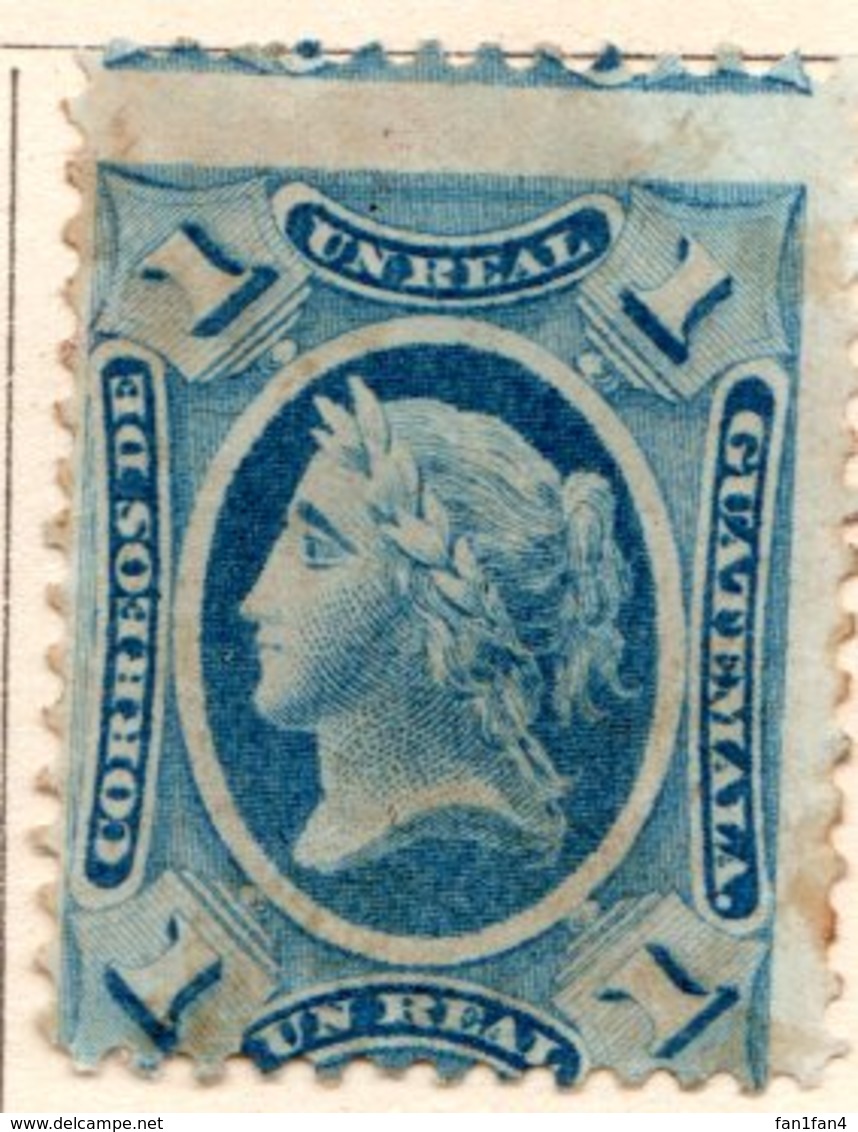 GUATEMALA - (République) - 1876 - N° 9 - 1/2 R. Bleu - (Figure Allégorique) - Guatemala