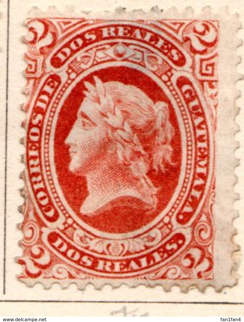 GUATEMALA - (République) - 1876 - N° 10 - 2 R. Brun-orange - (Figure Allégorique) - Guatemala