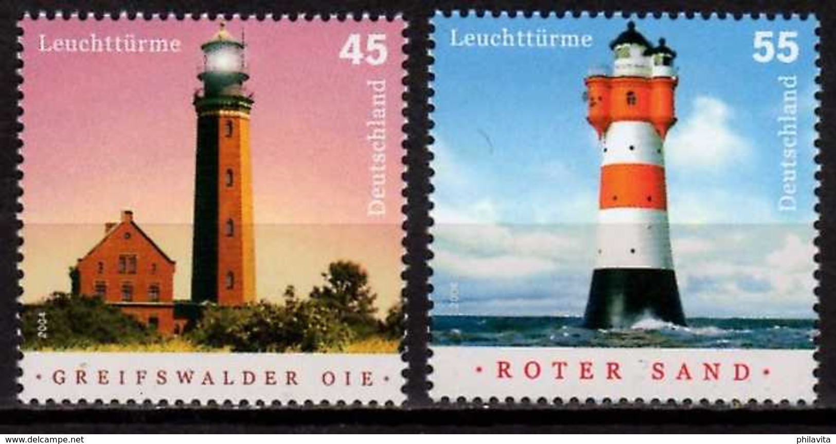 2004 Germany / BRD - LIghthouses - Issue I - Greifwalder And Roter Sand - 2 V Paper - MNH** Mi 2409/2410 - Leuchttürme