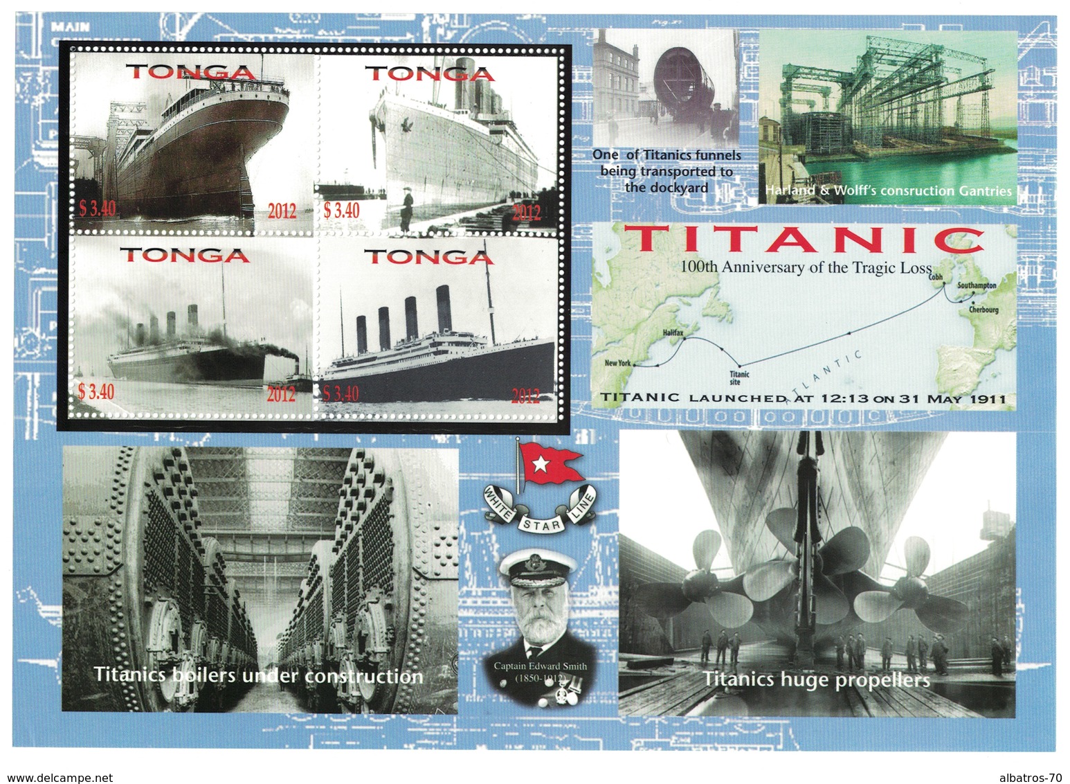 Tonga 2012 _ Perforated _ TITANIC - 100th Anniversary Of Disaster - MNH ** - Tonga (1970-...)