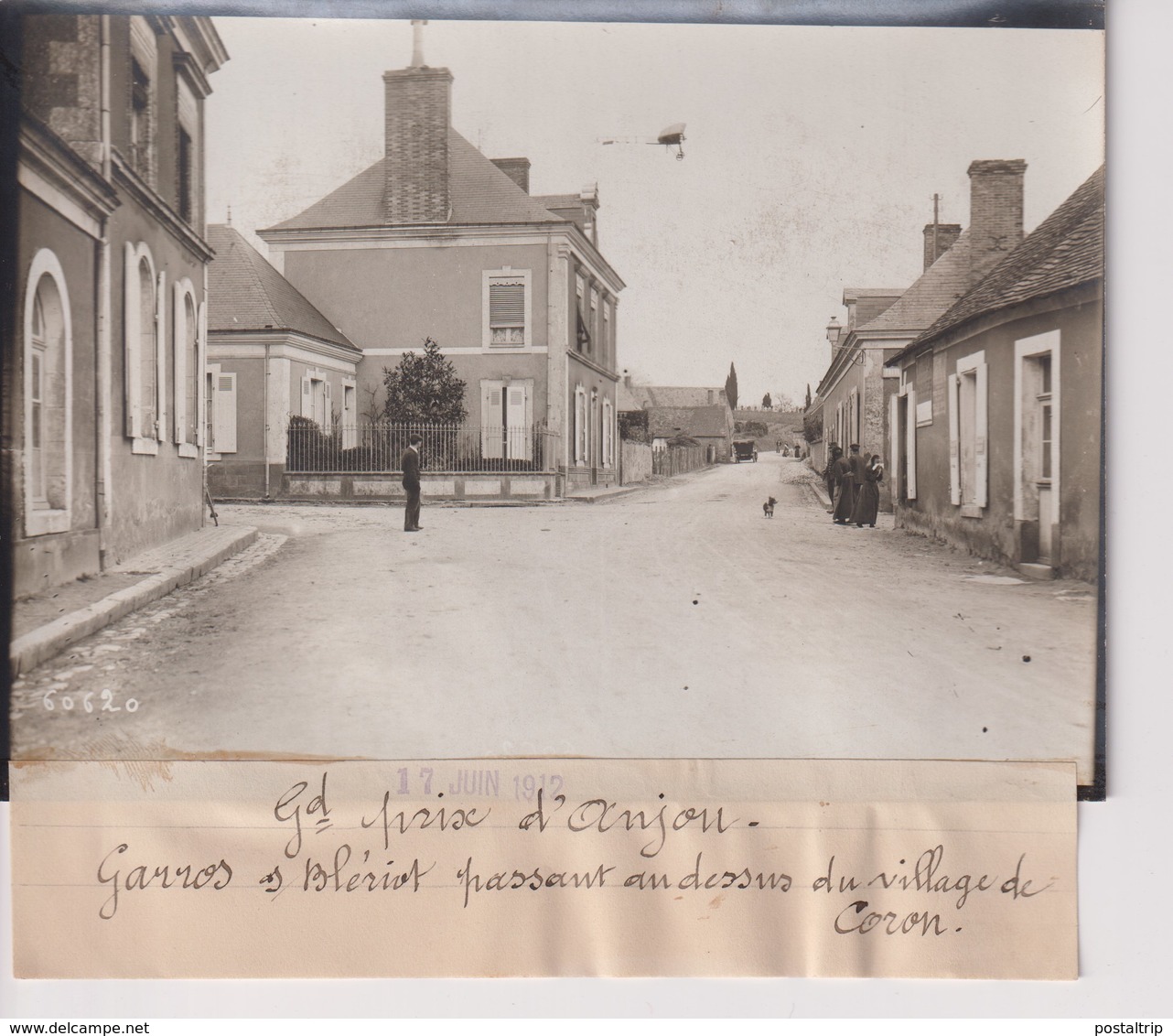 GRAND PRIX D'ANJOU GARROS BLÉRIOT VILLAGE DE CORON Maine-et-Loire 18*13CM Maurice-Louis BRANGER PARÍS (1874-1950) - Aviación