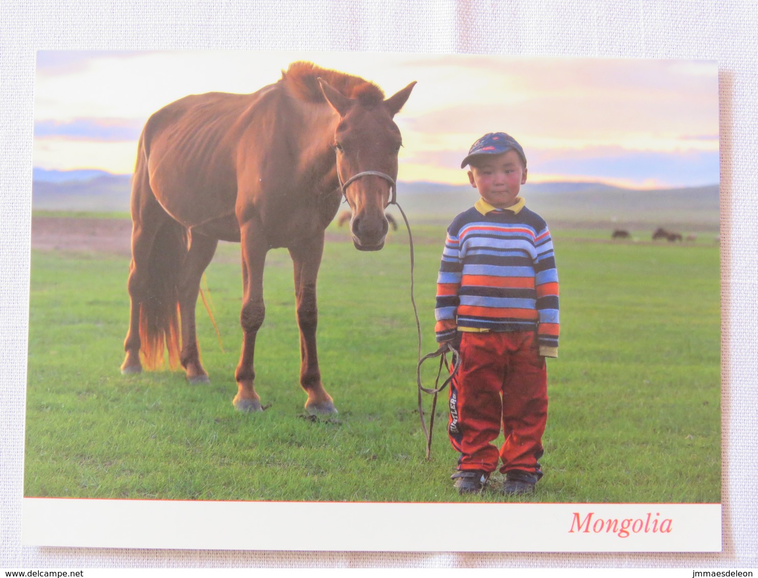 Mongolia Around 2018 Unused Postcard - Boy With Horse - Mongolie