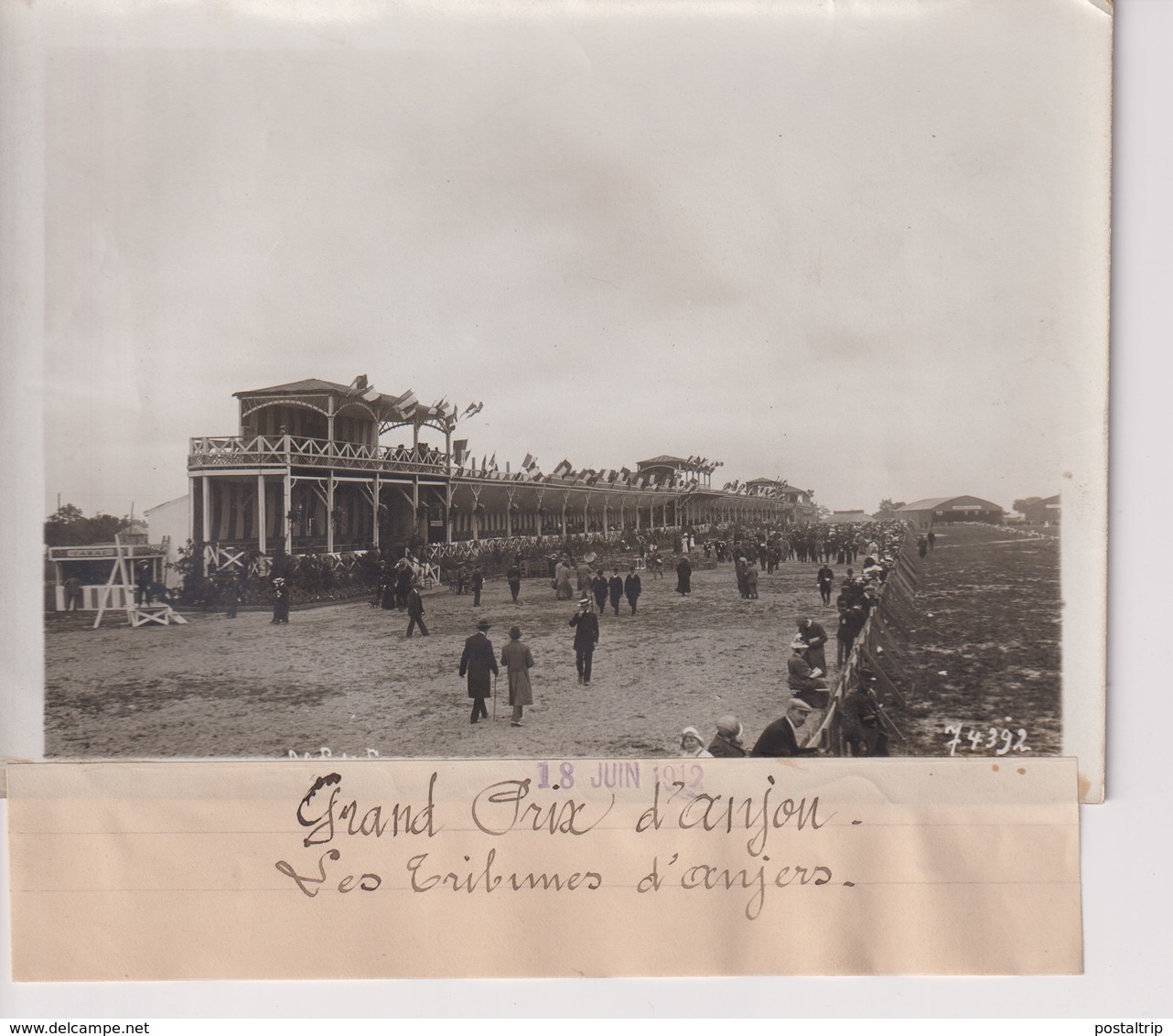 GRAND PRIX D'ANJOU LES TRIBUNES D'ANGERS   18*13CM Maurice-Louis BRANGER PARÍS (1874-1950) - Aviación