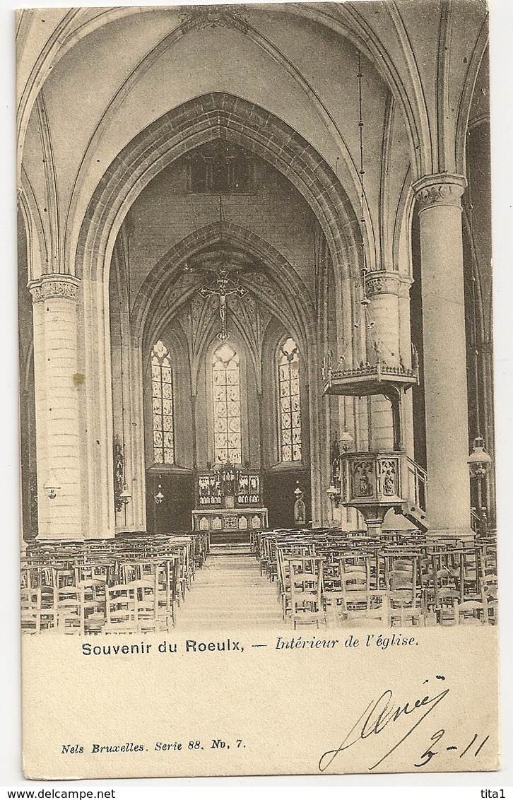 1 -  Souvenir Du Roeulx - Intérieur De L' Eglise " Nels Série 88 N°7" - Le Roeulx