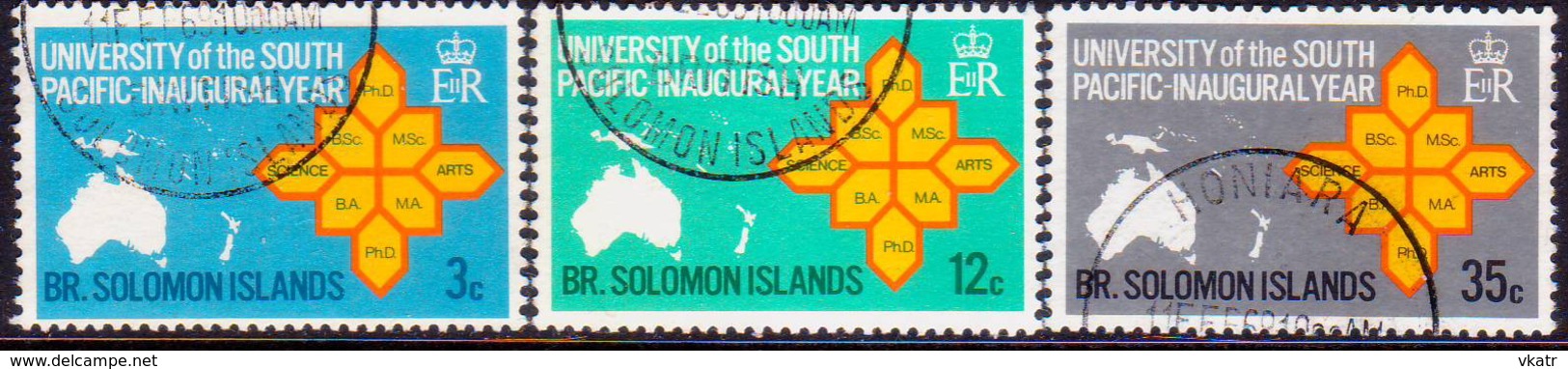 BRITISH SOLOMON ISLANDS 1969 SG #181-83 Compl.set Used South Pacific University - British Solomon Islands (...-1978)
