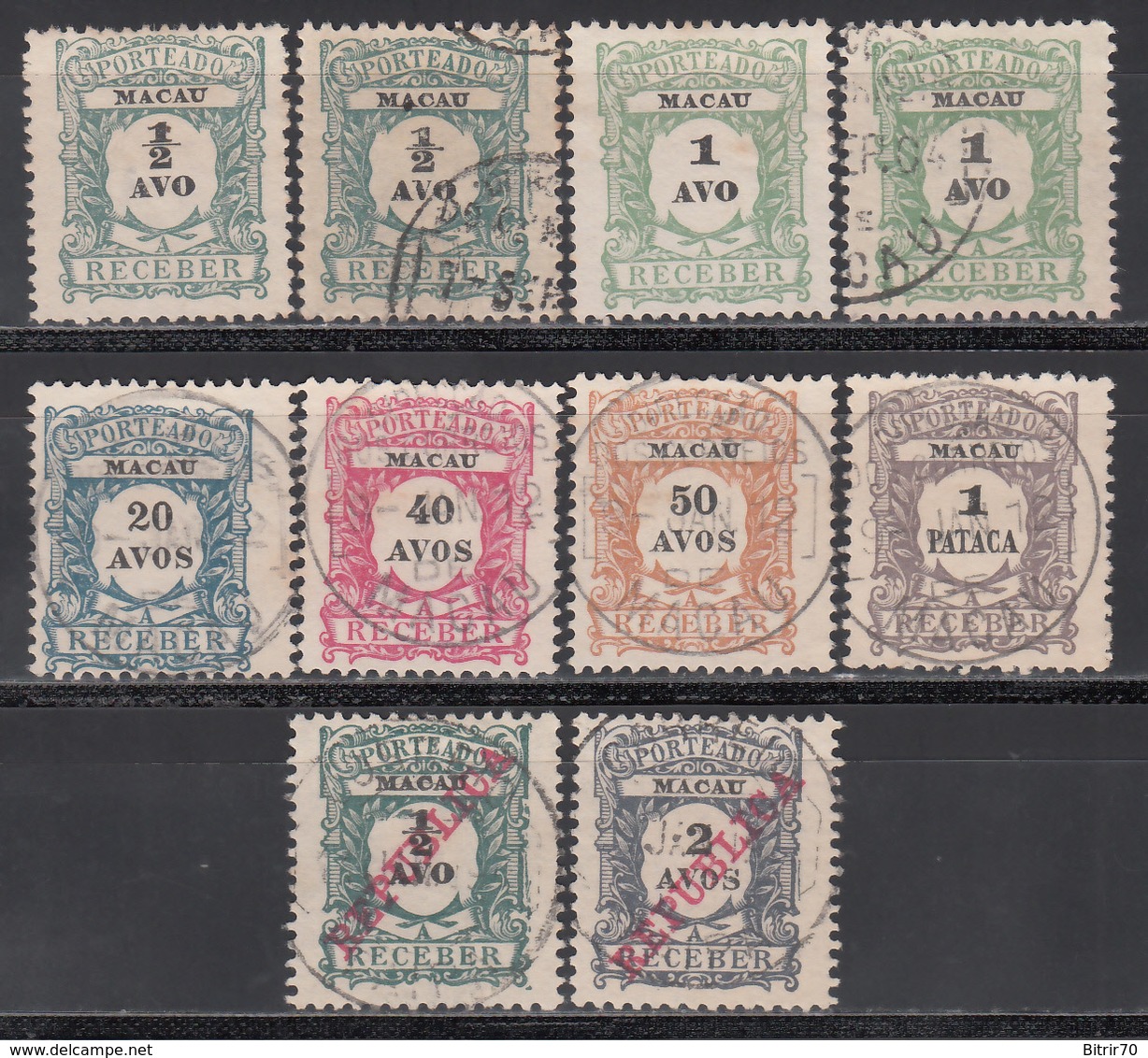 1904, Tasas, Yvert Nº 1, 2, 8, 9, 10, 11, 12, 14, - Used Stamps