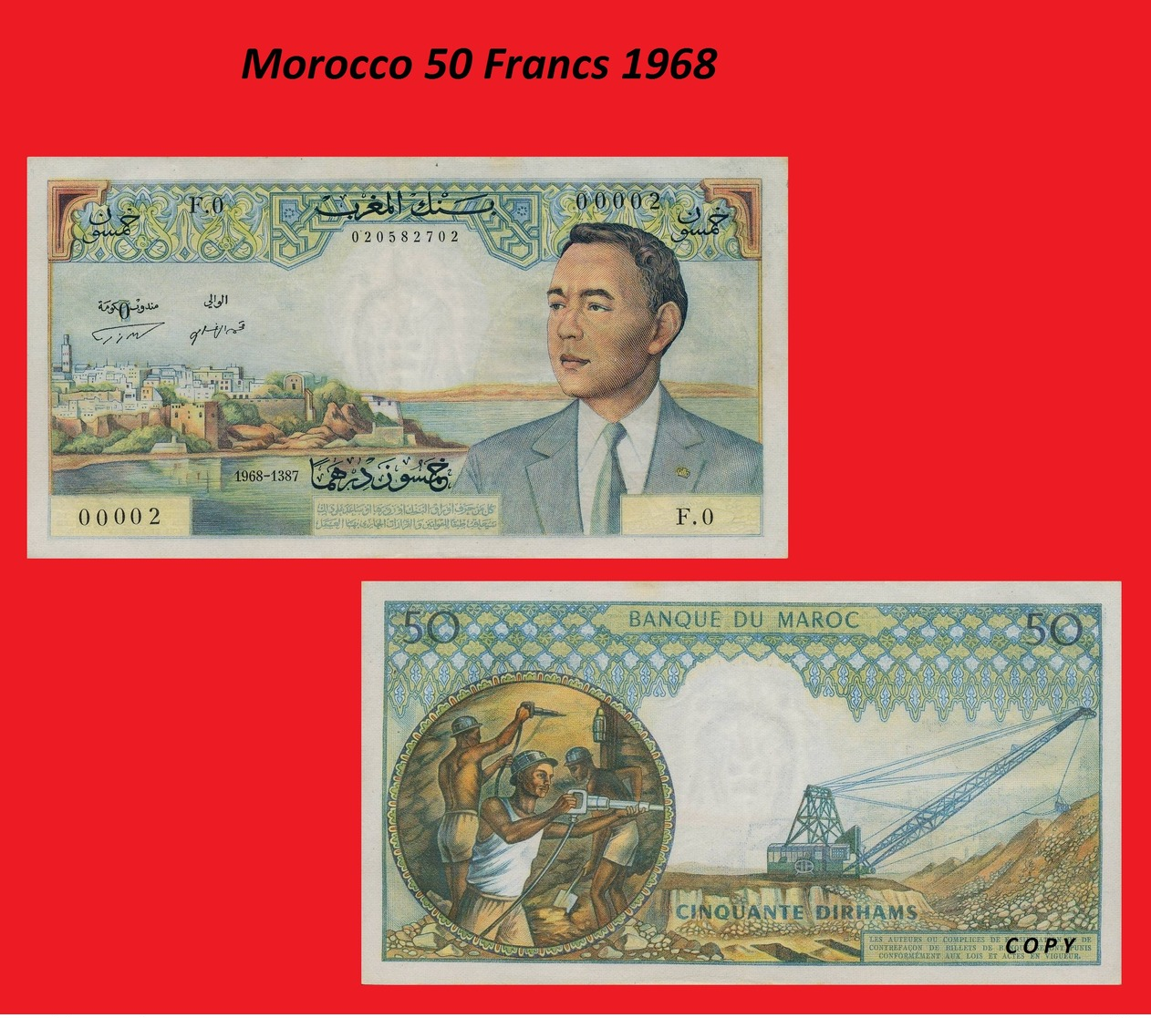 Morocco 50 Francs 1968 - Marruecos