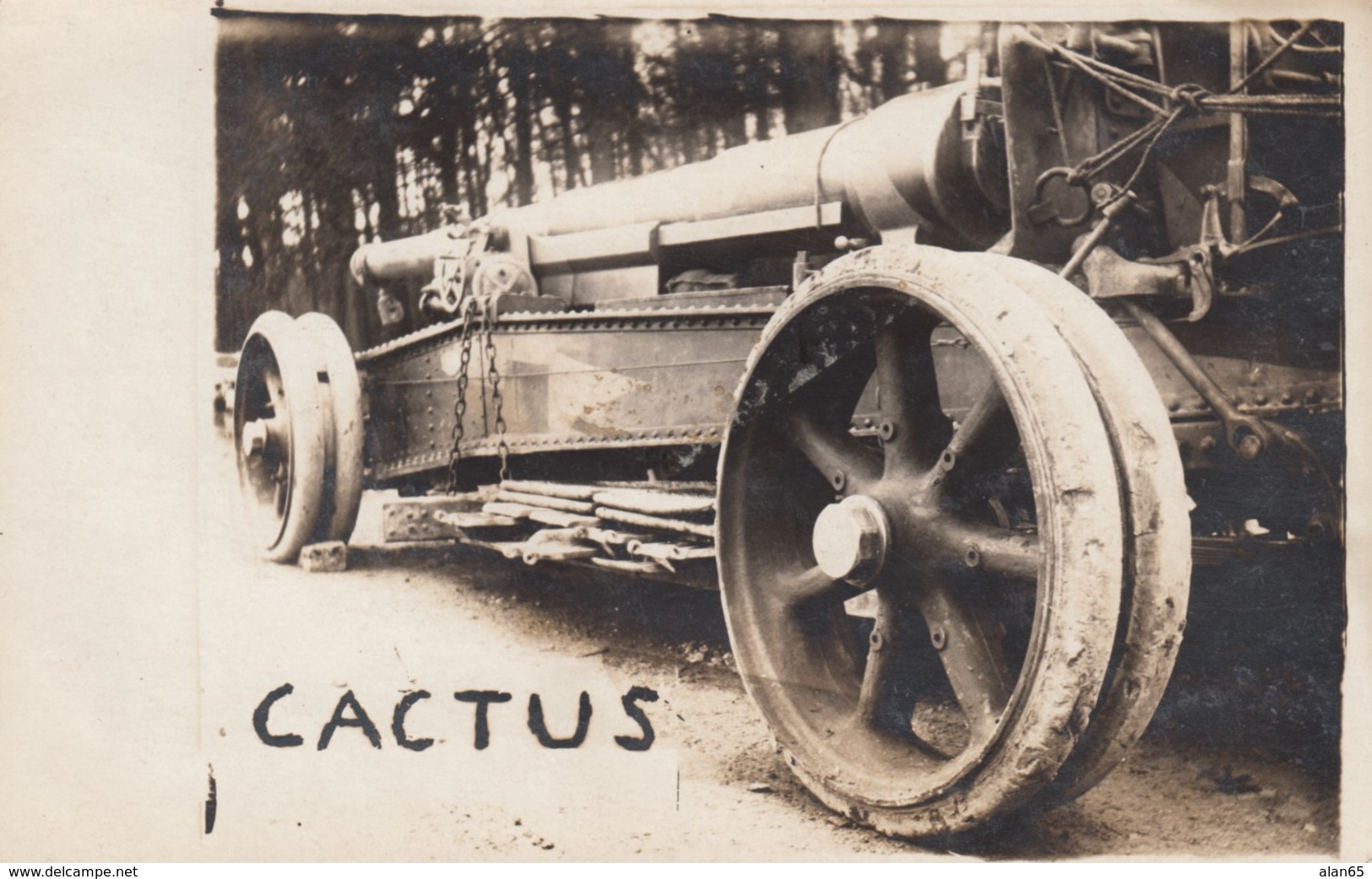 'Cactus' Artillery Gun Limbered Gun & Carriage, C1910s Vintage Real Photo Postcard - Weltkrieg 1914-18