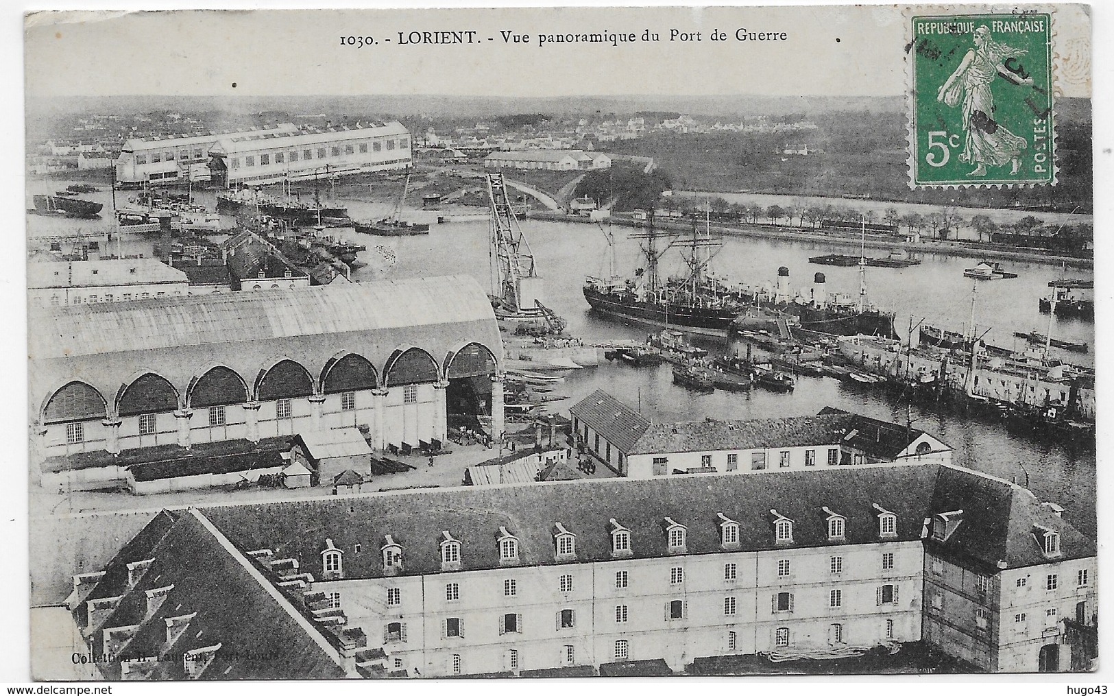 LORIENT EN 1909 - N° 1030 - VUE PANORAMIQUE DU PORT DE GUERRE - CPA VOYAGEE - Lorient