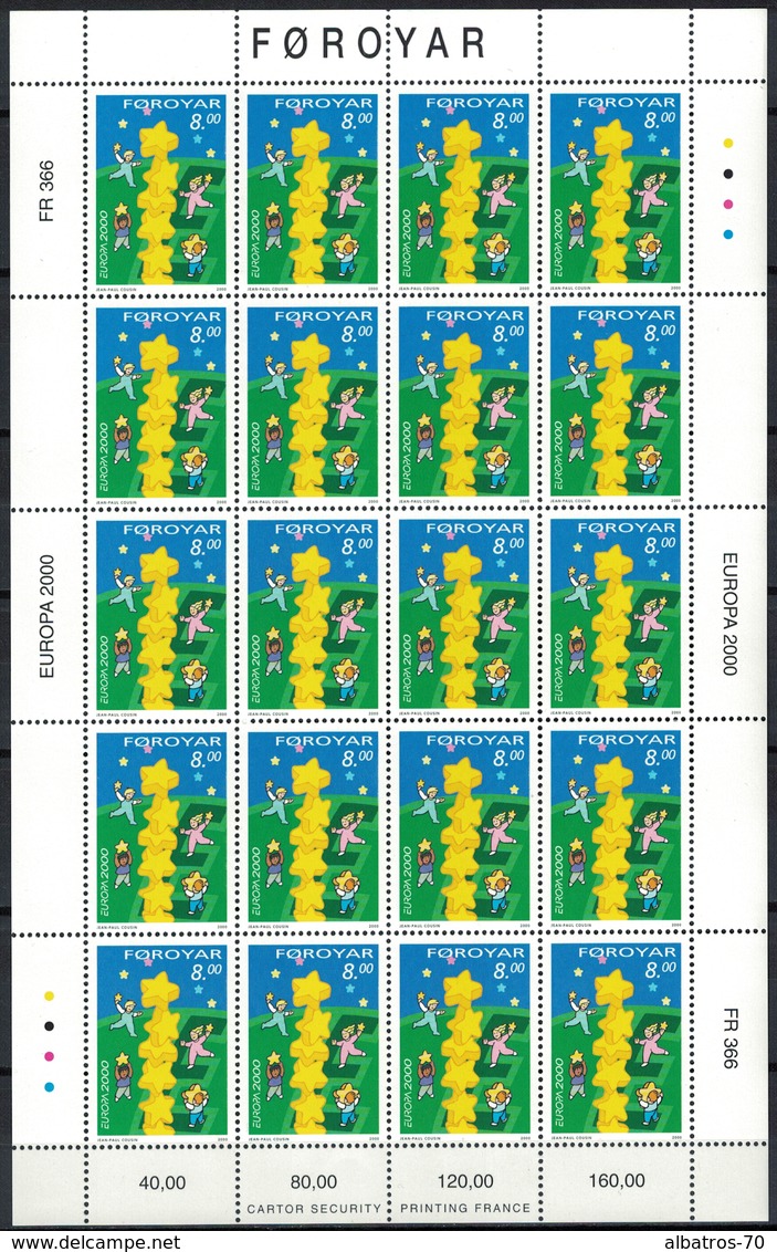 Faroe Islands 2000_ Europa Stamps _ Tower Of 6 Stars - MNH ** - Isole Faroer