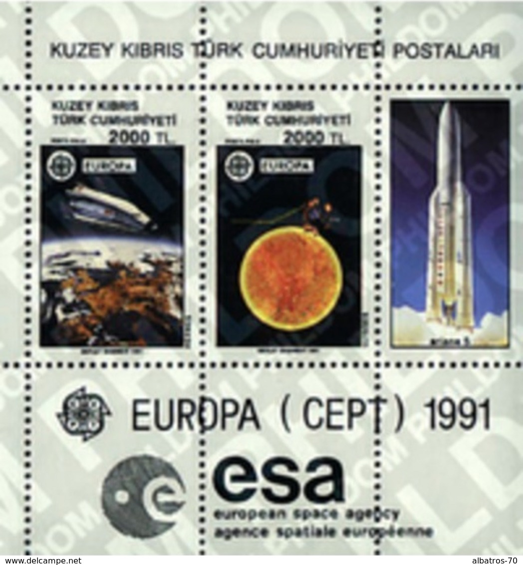 Turkish Cyprus 1991 _ Space - Europa CEPT _ Minisheet - MNH ** - Nuovi