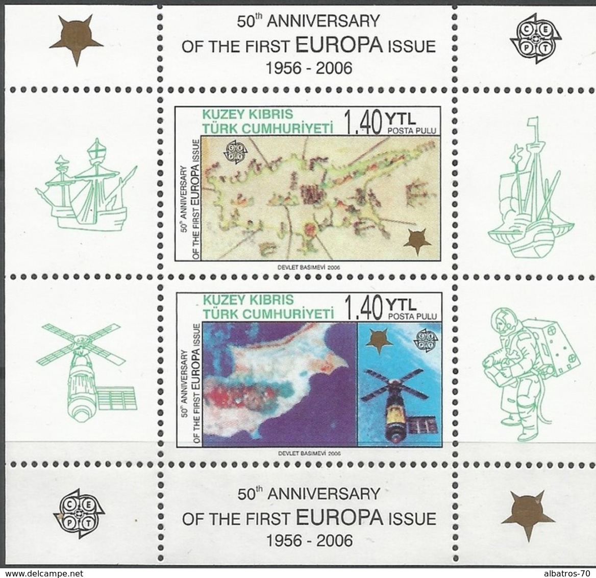 Cyprus 2006 _ Space - BL24A Perforated + BL24B Imperforated - Europa CEPT _ Minisheet _ MNH ** - Nuovi