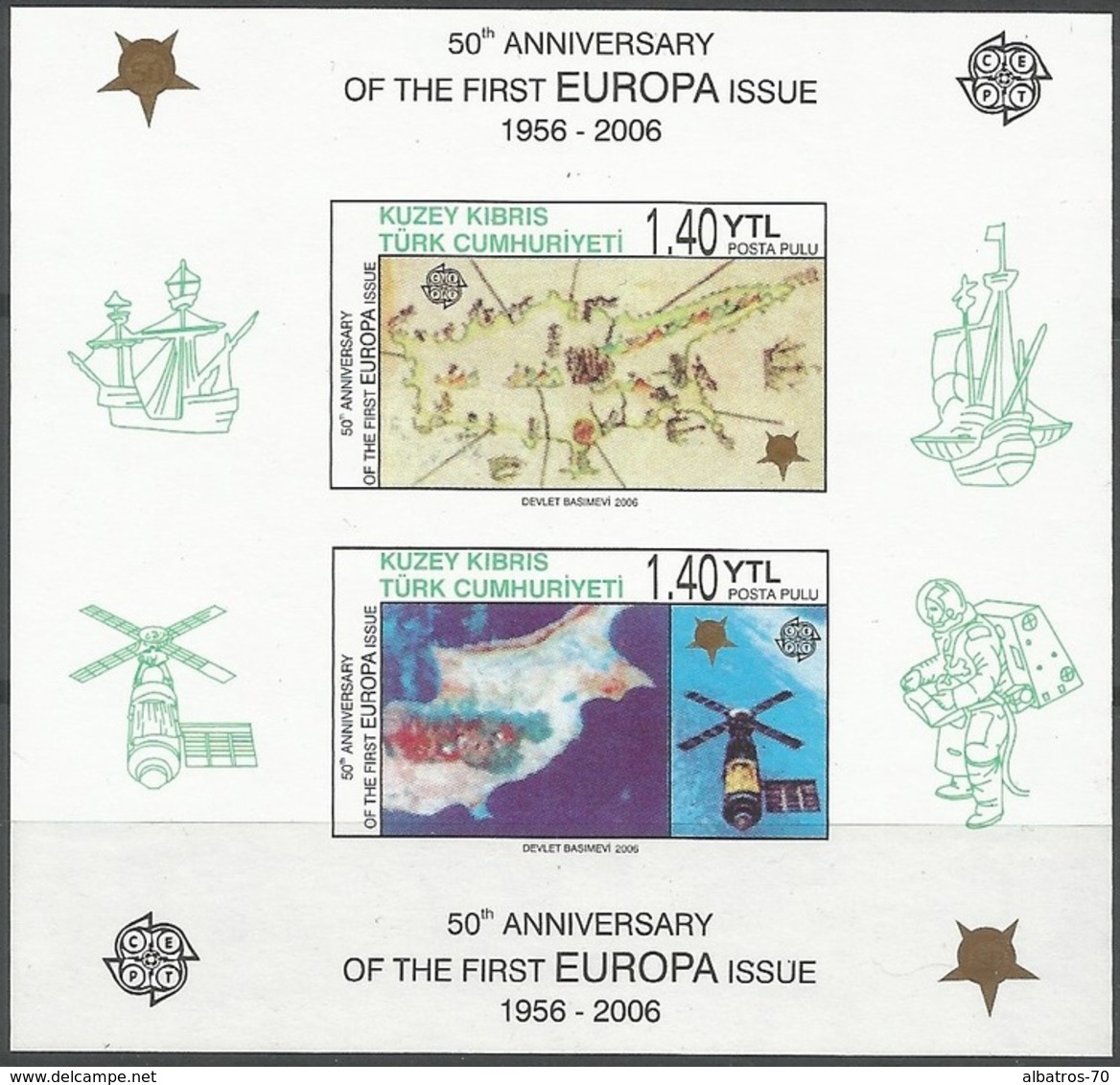 Cyprus 2006 _ Space - BL24A Perforated + BL24B Imperforated - Europa CEPT _ Minisheet _ MNH ** - Nuovi