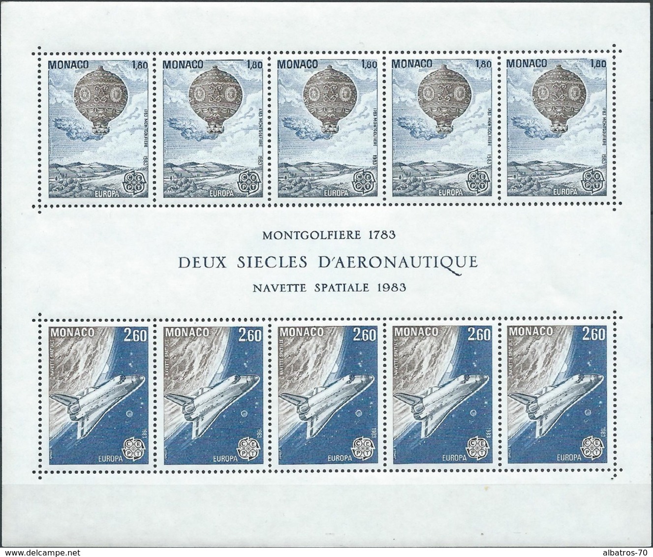 Monaco 1983 _ Space - Perforated Sheet _ MNH ** - Blocchi