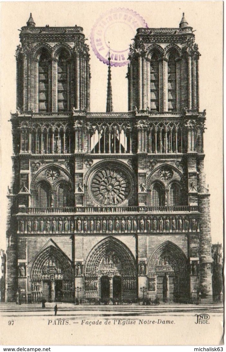 5MF 227. PARIS - FACADE DE L' EGLISE NOTRE DAME - Notre Dame De Paris