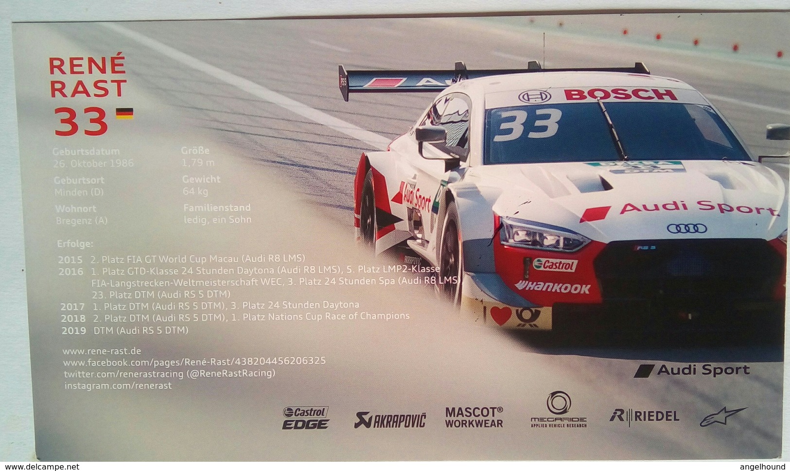 Audi Rene Rast - Authographs