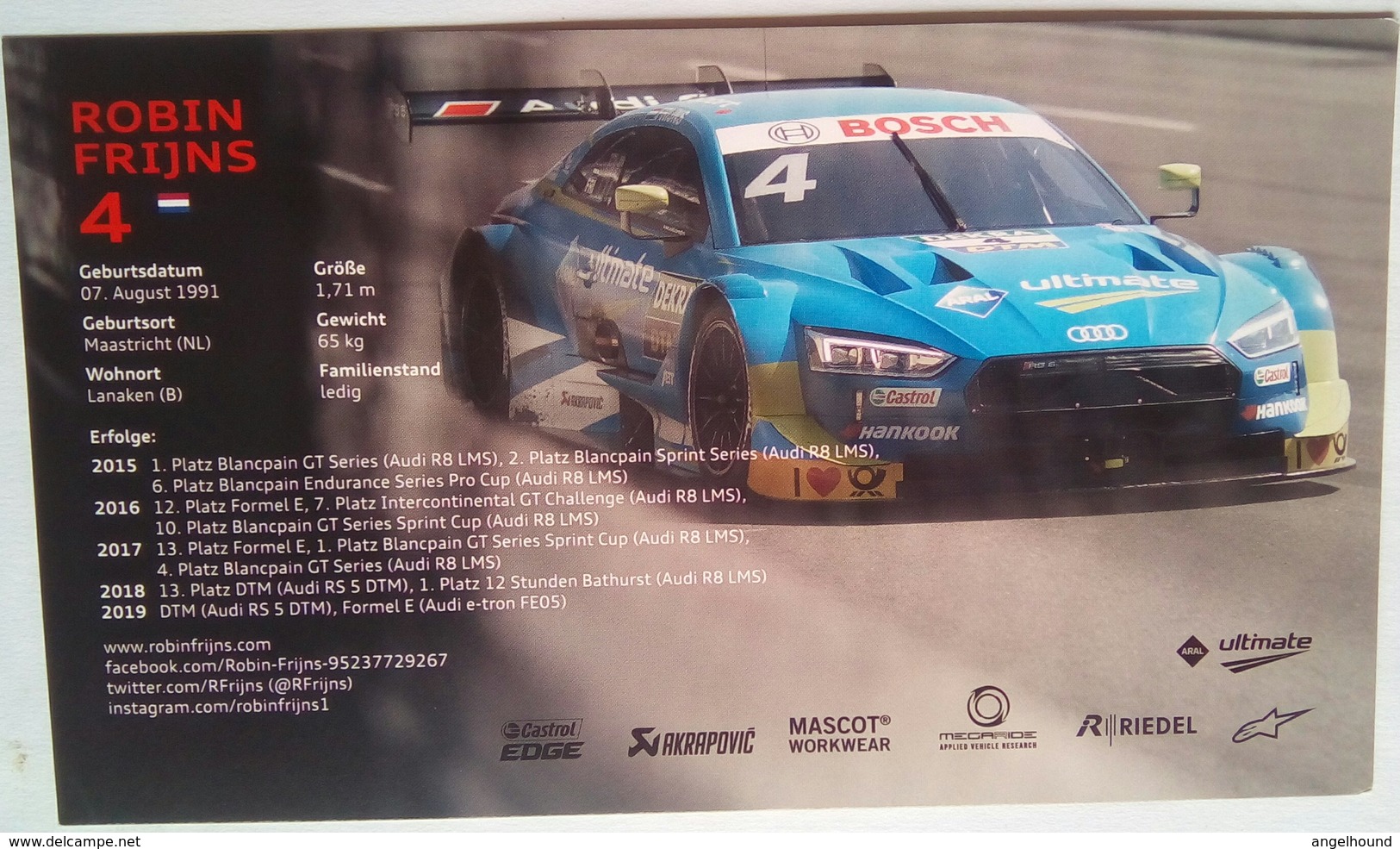 Audi Robin Frijns - Autographes