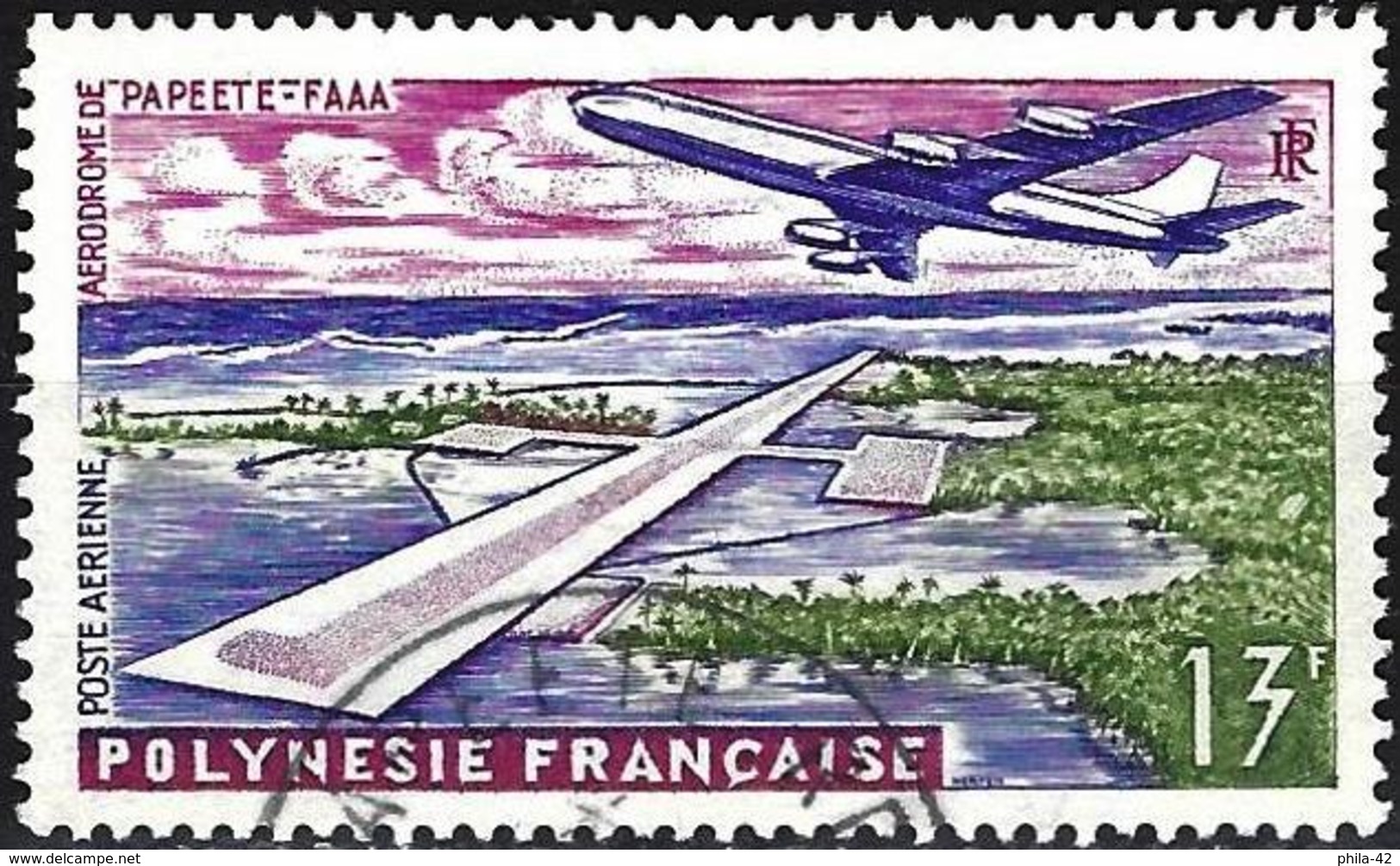 French Polynesia 1960 - Mi 19 - YT Pa5 ( Plane & Airport Faaa Of Papeete ) MH * - Usados