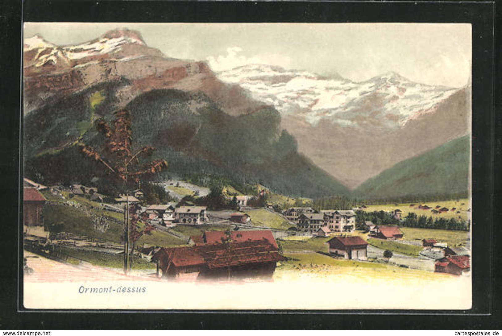 AK Ormont-Dessus, Ortsansicht Mit Alpenpanorama - Ormont-Dessus 