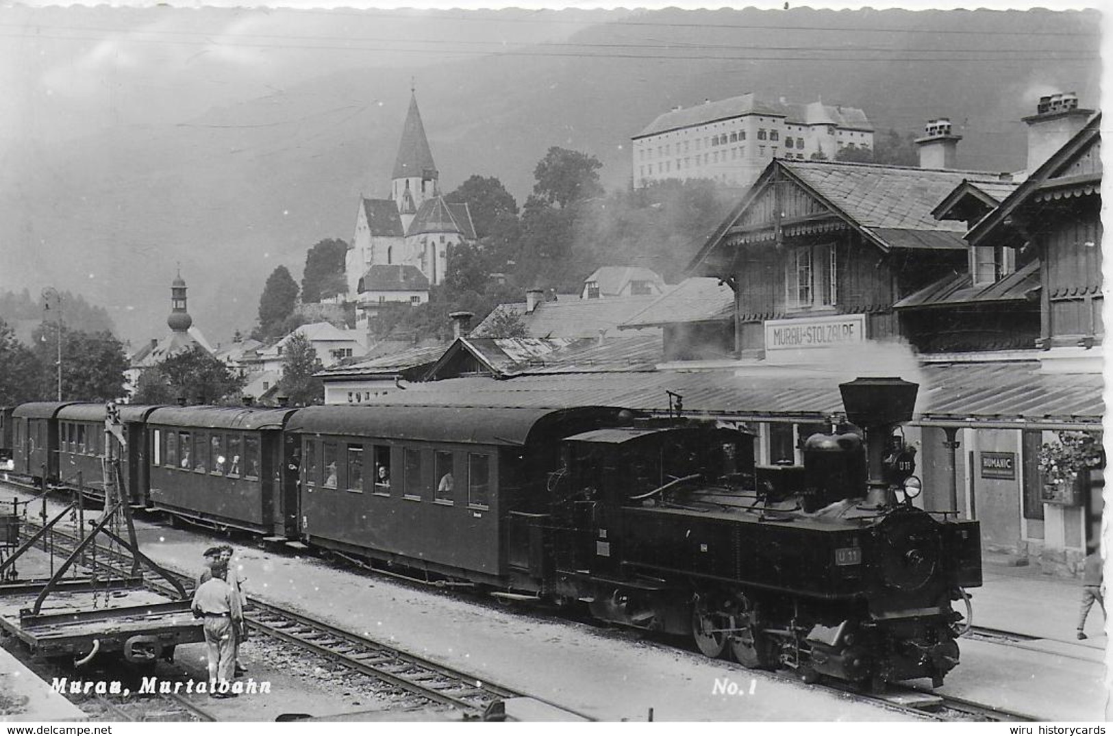 AK 0301  Murau - Murtal-Dampfeisenbahn / Verlag Gattinger Um 1960 - Bahnhöfe Mit Zügen