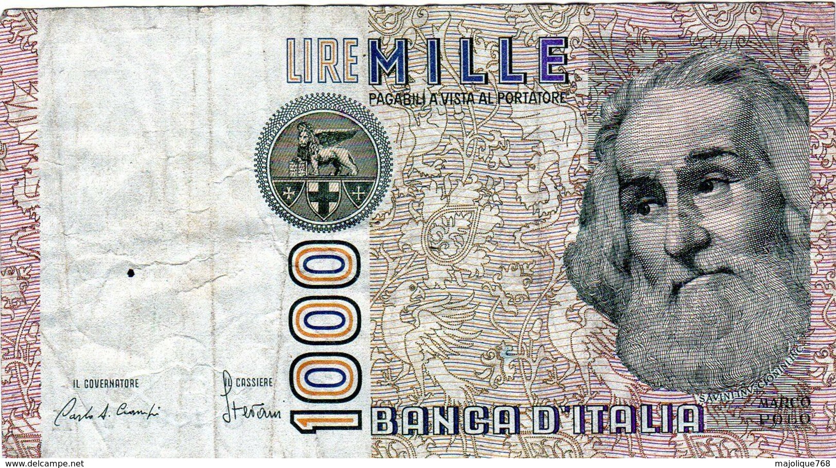 Billet De L’Italie De 1000 Lire Le 6 Janvier 1982 En T B - Signature Ciampi - 1000 Lire