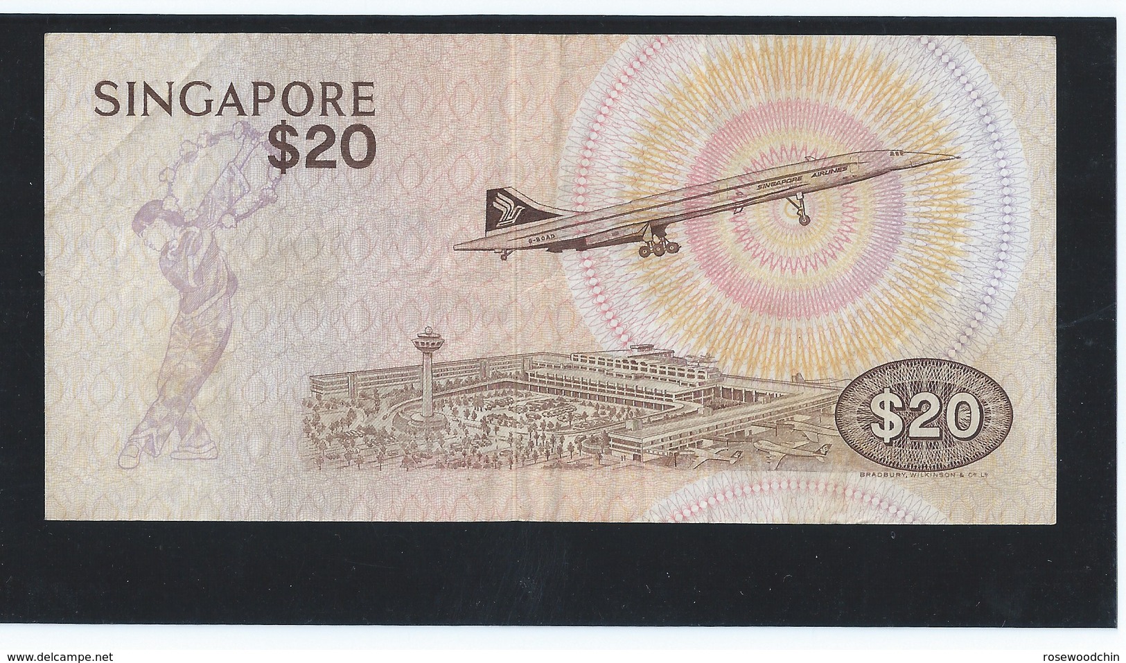 VINTAGE !  "A" Prefix  ! SINGAPORE $20 BIRD SERIES PAPER MONEY BANKNOTE A/79-386537 (#51B) - Singapore