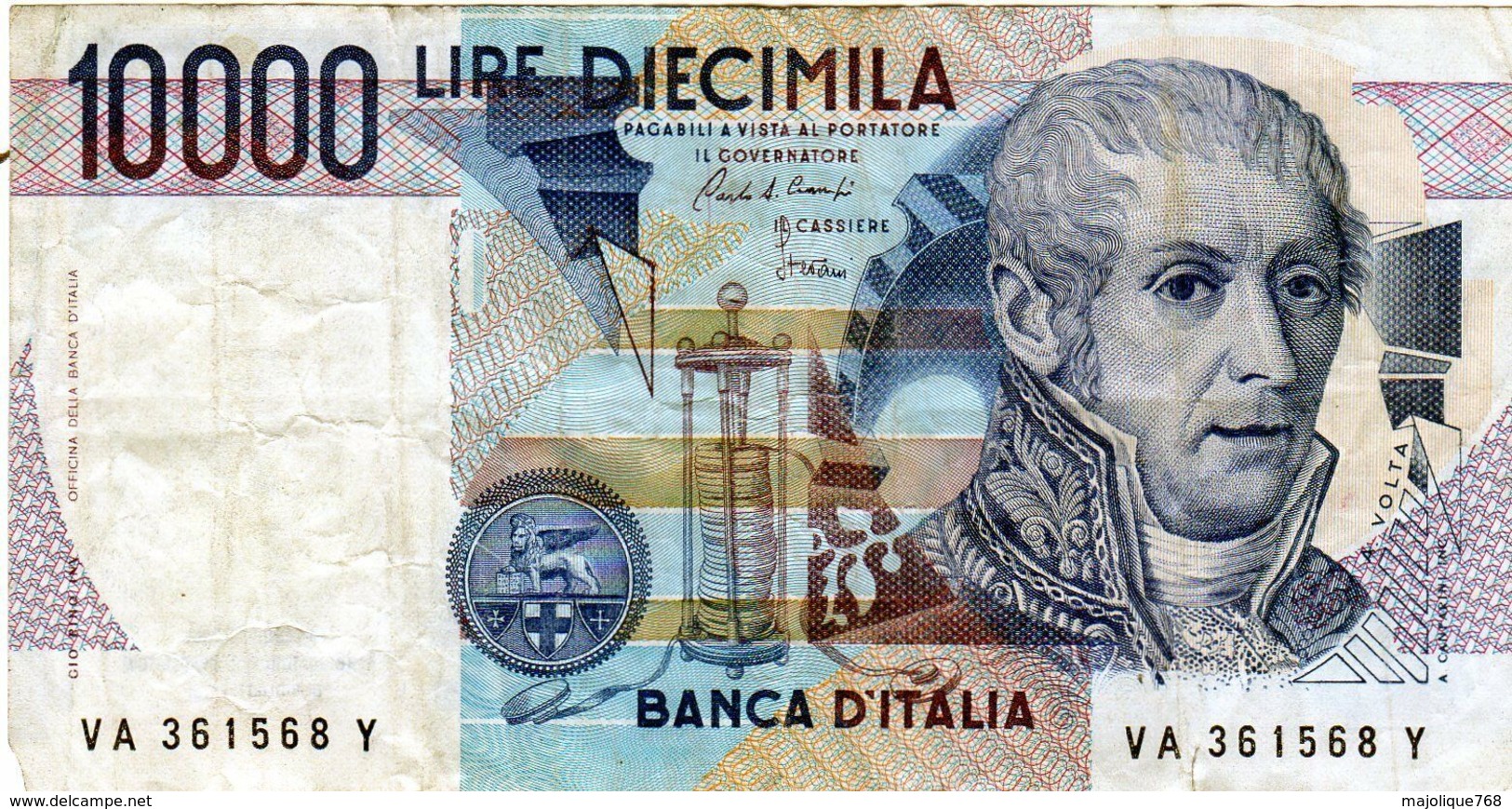 Billet De L’Italie De 10.000 Lire Le 3 Septembre 1984 En T T B Signature Ciampi - 10000 Lire