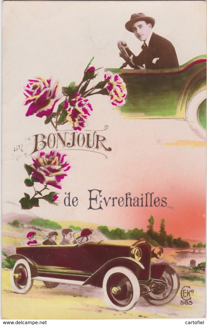 EVREHAILLES-BONJOUR DE-AUTOMOBILE-AUTO-CARTE ECRITE+DATEE-1925-TOP+TRES RARE-VOYEZ LES 2 SCANS - Yvoir