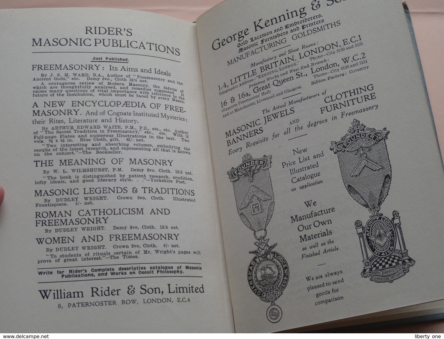 MASONIC * FREEMASONS * FONTE * VRIJMETSELARIJ " Book FREEMASONRY Sir John A. COCKBURN ( See Photos For Detail ) ! ! - Andere & Zonder Classificatie