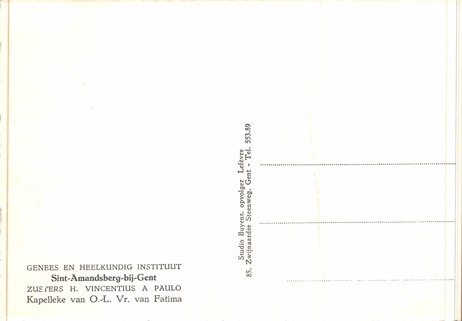 Sint-Amandsberg-bij-Gent - Zusters H. Vincentius A Paulo - Kapelleke Van Fatima - Gent