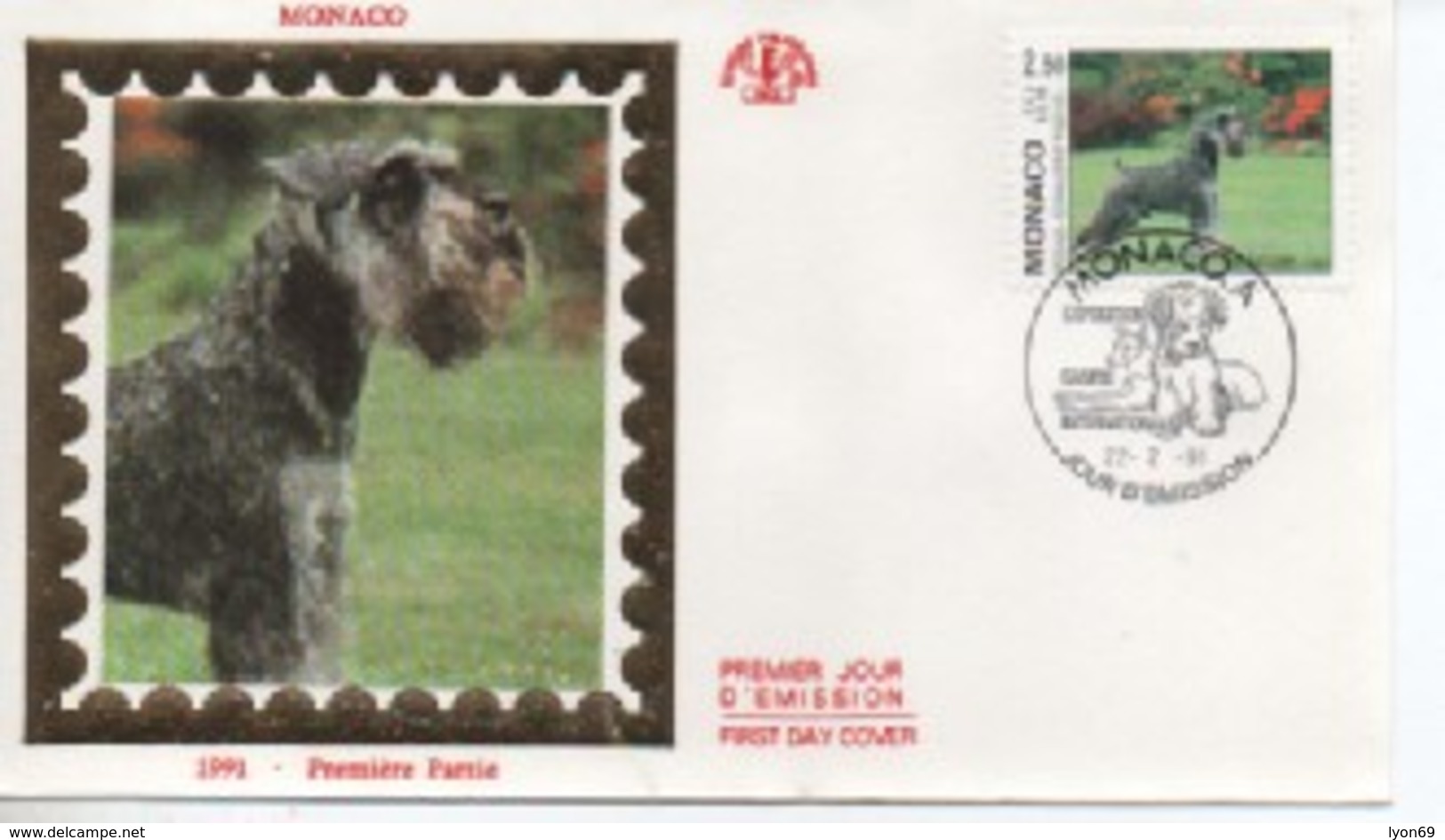 /FDC MONACO  EXPOSITION CANINE    N° YVERT ET TELLIER  1730  1991 - FDC