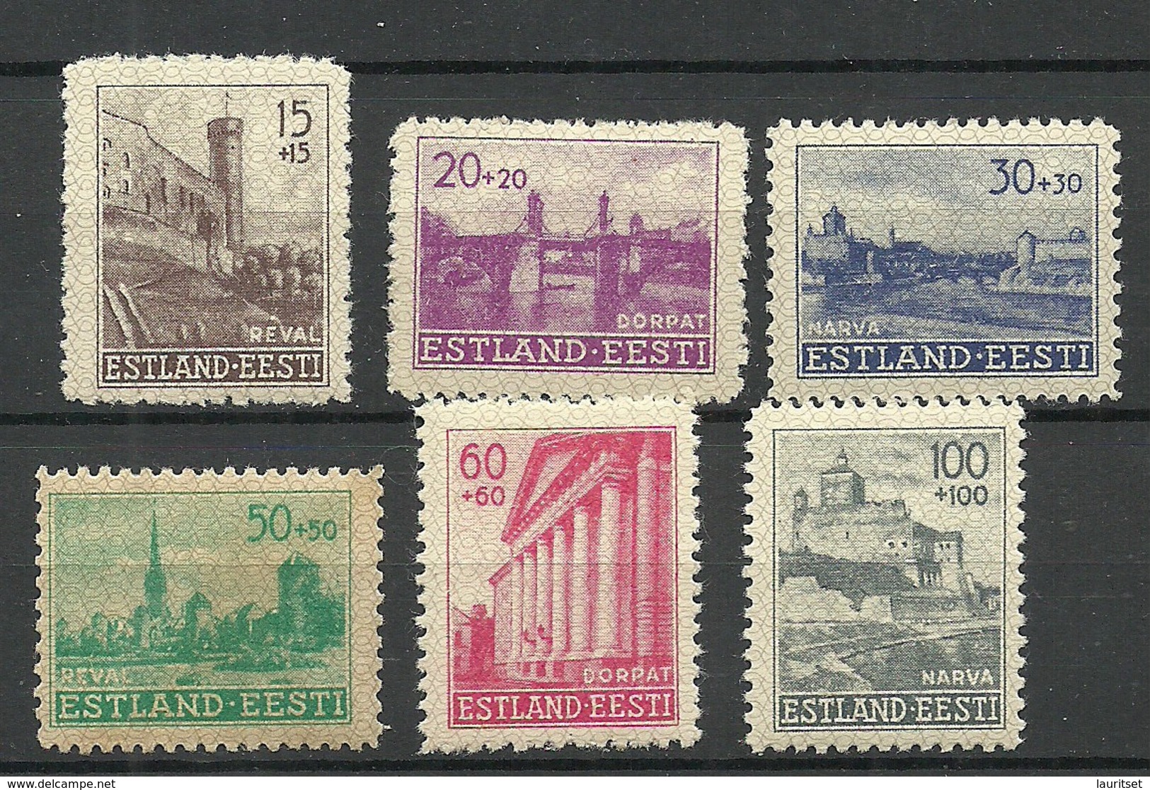 Estland Estonia 1941 Dt. Okkupation Wiederaufbau Michel 4 - 9 * - Estland