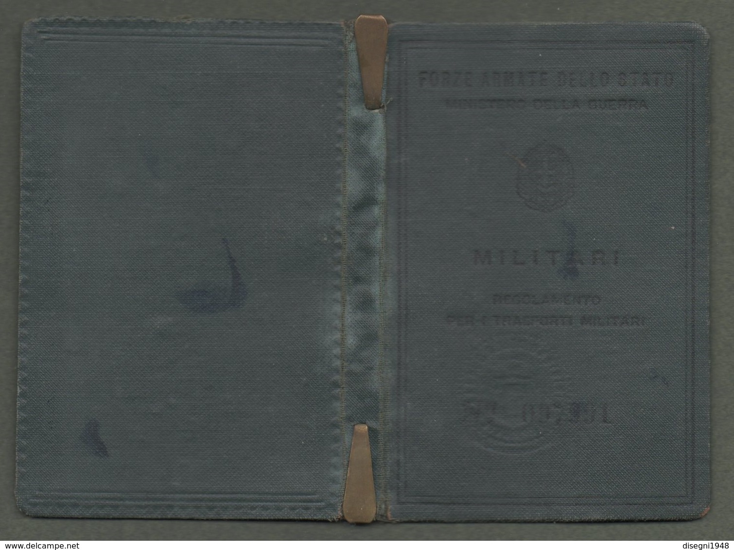 08512 "LIBRETTO N° 97991 - MINISTERO DELLA GUERRA (TRASPORTI MILITARI) - 1941 - XIX" ORIG. - Sonstige & Ohne Zuordnung